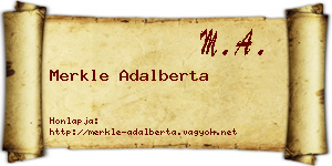 Merkle Adalberta névjegykártya